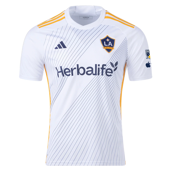 adidas LA Galaxy Marco Delgado Home Jersey w/ MLS + Apple TV Patches 24/25 (White/Yellow/Navy)
