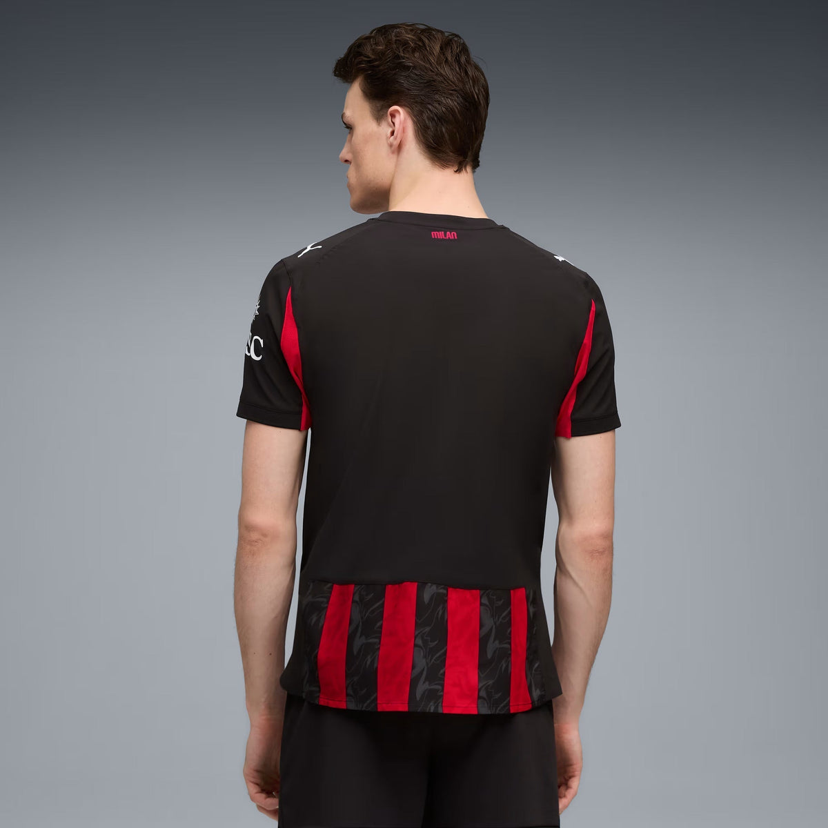 Puma Musah Men's AC Milan Authentic Home Jersey 25/26 w/ Seria A Patch (Red/Black)