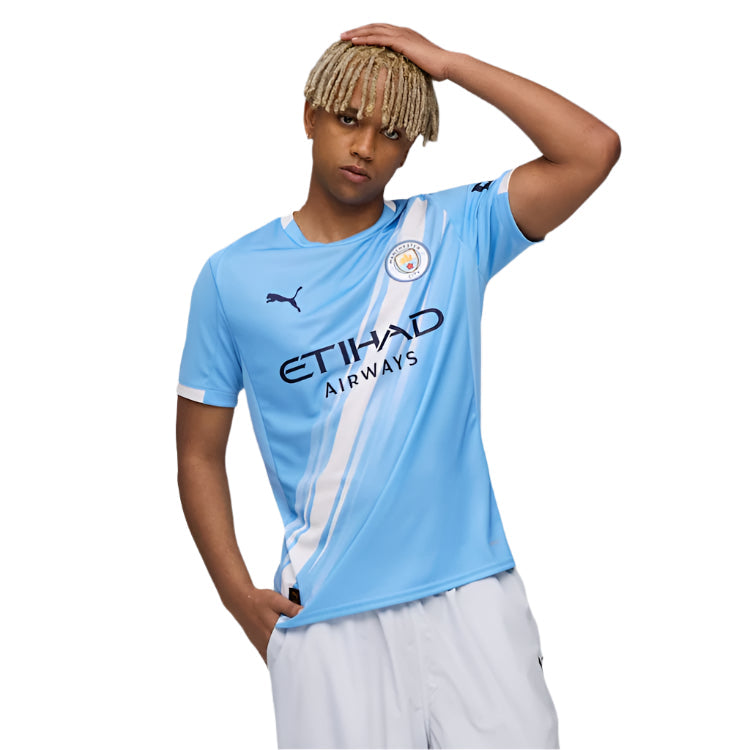 Puma Ederson Manchester City Home Jersey 25/26 w/ EPL + Sponsor Patch (Team Light Blue/Puma White)
