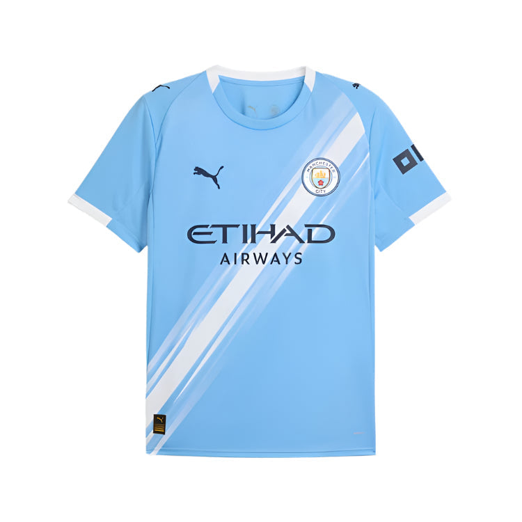Puma John Stones Manchester City Home Jersey 25/26 w/ EPL + Sponsor Patch (Team Light Blue/Puma White)