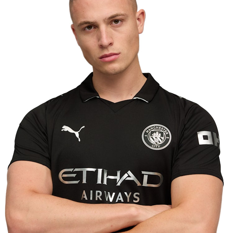 Puma Ruben Men's Manchester City Away Jersey 25/26 w/ NRFR + EPL Patches (Puma Black)