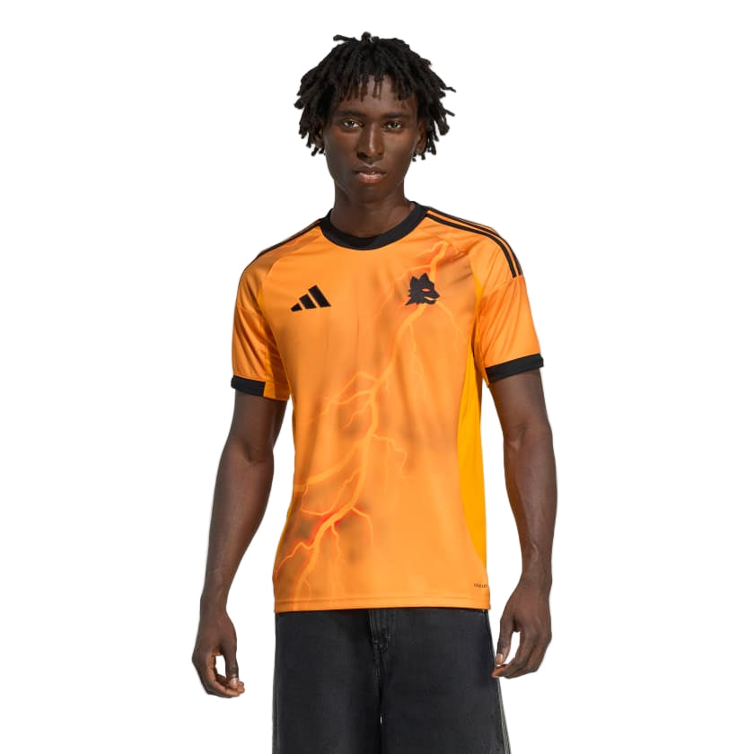 adidas Roma AngeliÃ±o Away Jersey w/ Europa League Patches 25/26 (Orange/Black)