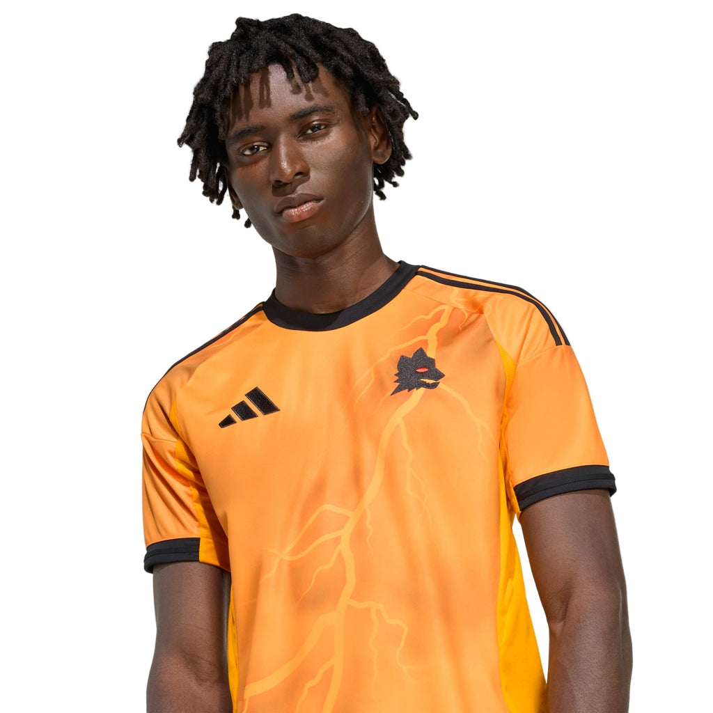 adidas Roma AngeliÃ±o Away Jersey w/ Europa League Patches 25/26 (Orange/Black)