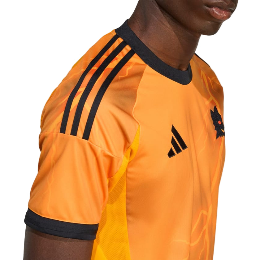 adidas Roma Wesley FranÃ§a Away Jersey w/ Europa League Patches 25/26 (Orange/Black)