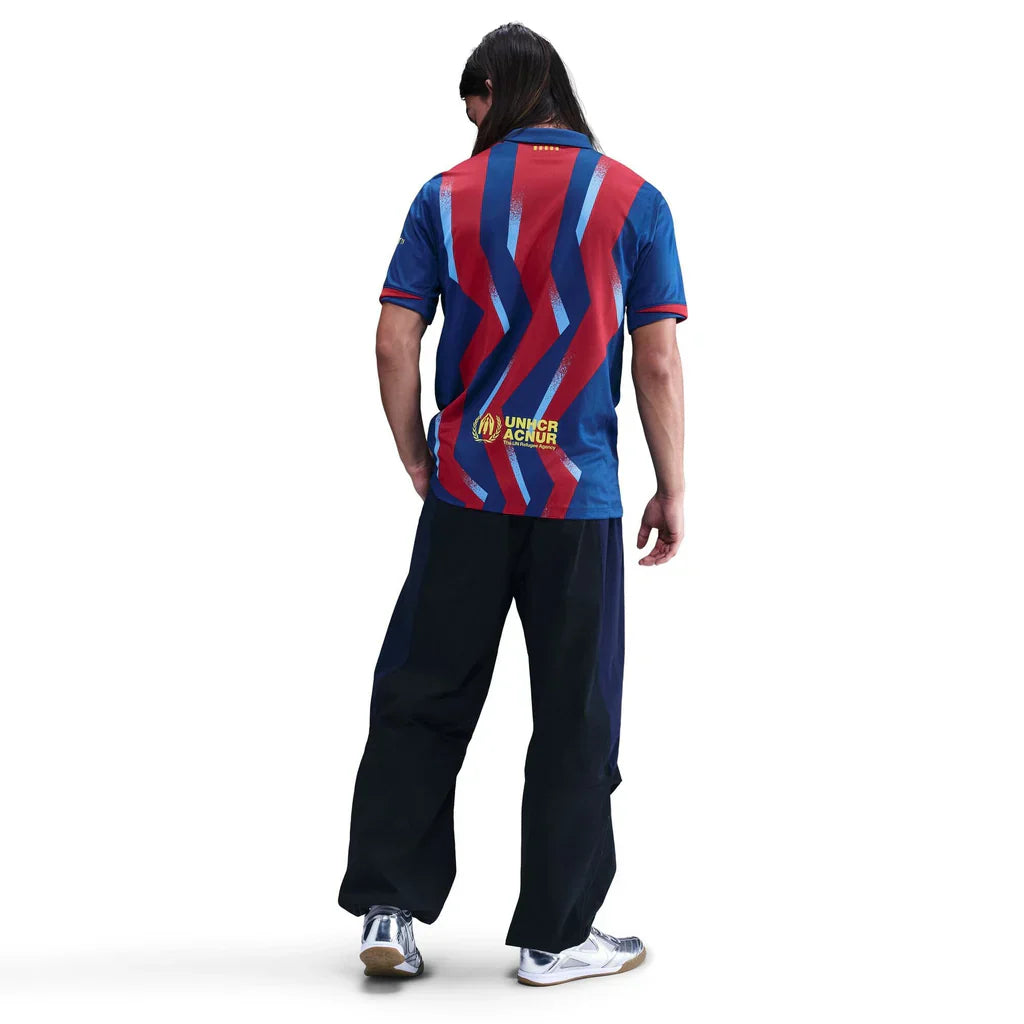 Nike Men's FC Barcelona Kounde 4th Jersey 25/26 w/ La Liga Patches (Blue/Red/Yellow)