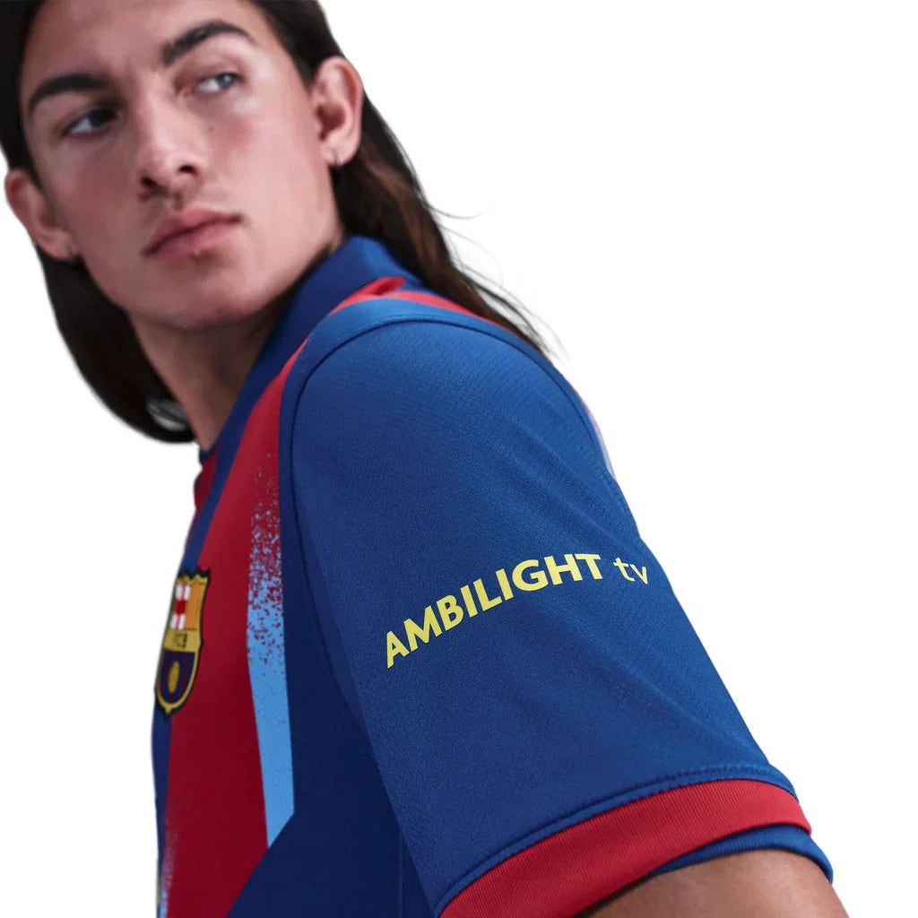 Nike Men's FC Barcelona 4th Jersey 25/26 w/ La Liga Patches (Blue/Red/Yellow)
