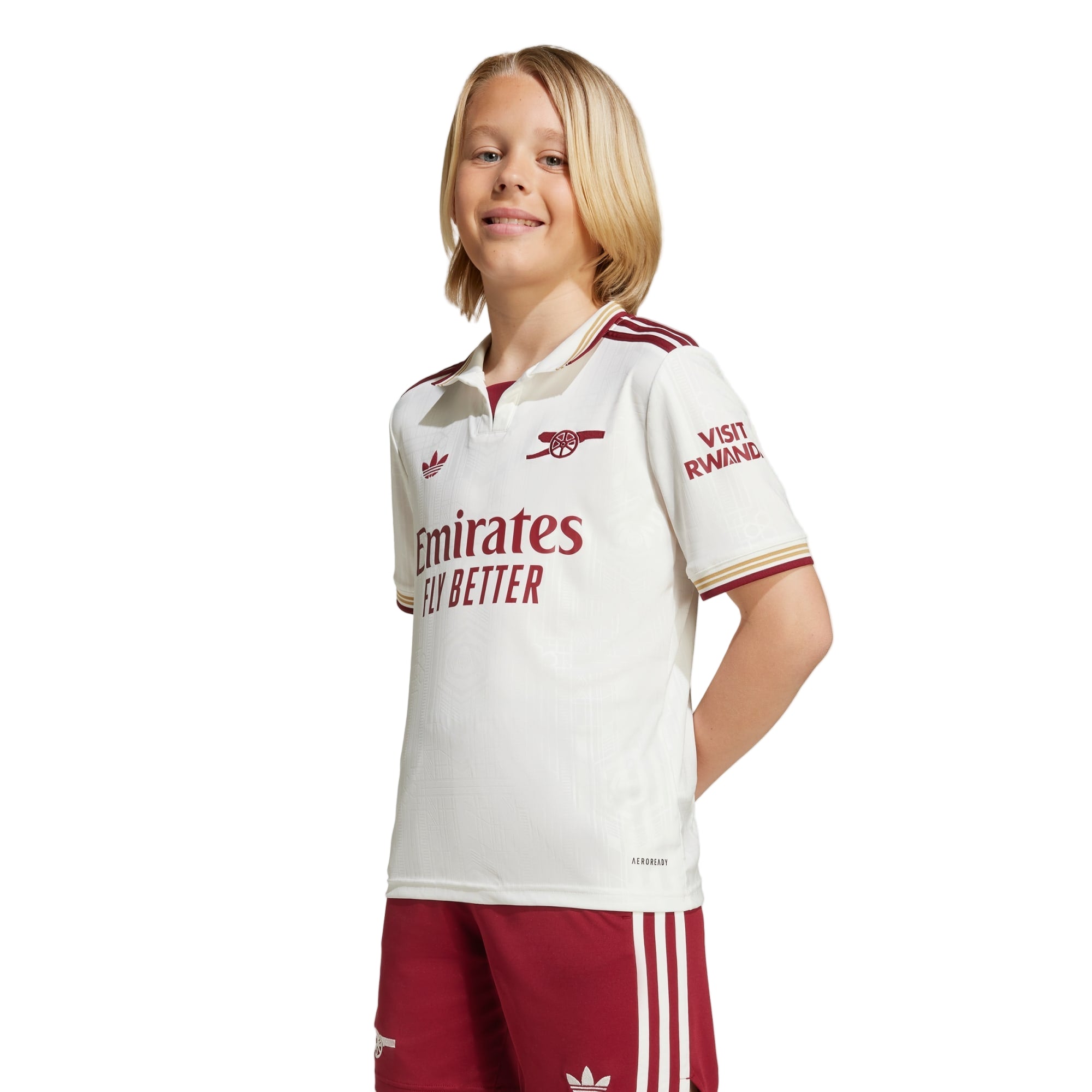 adidas Youth Arsenal Third Jersey 25/26 (White/Burgundy)
