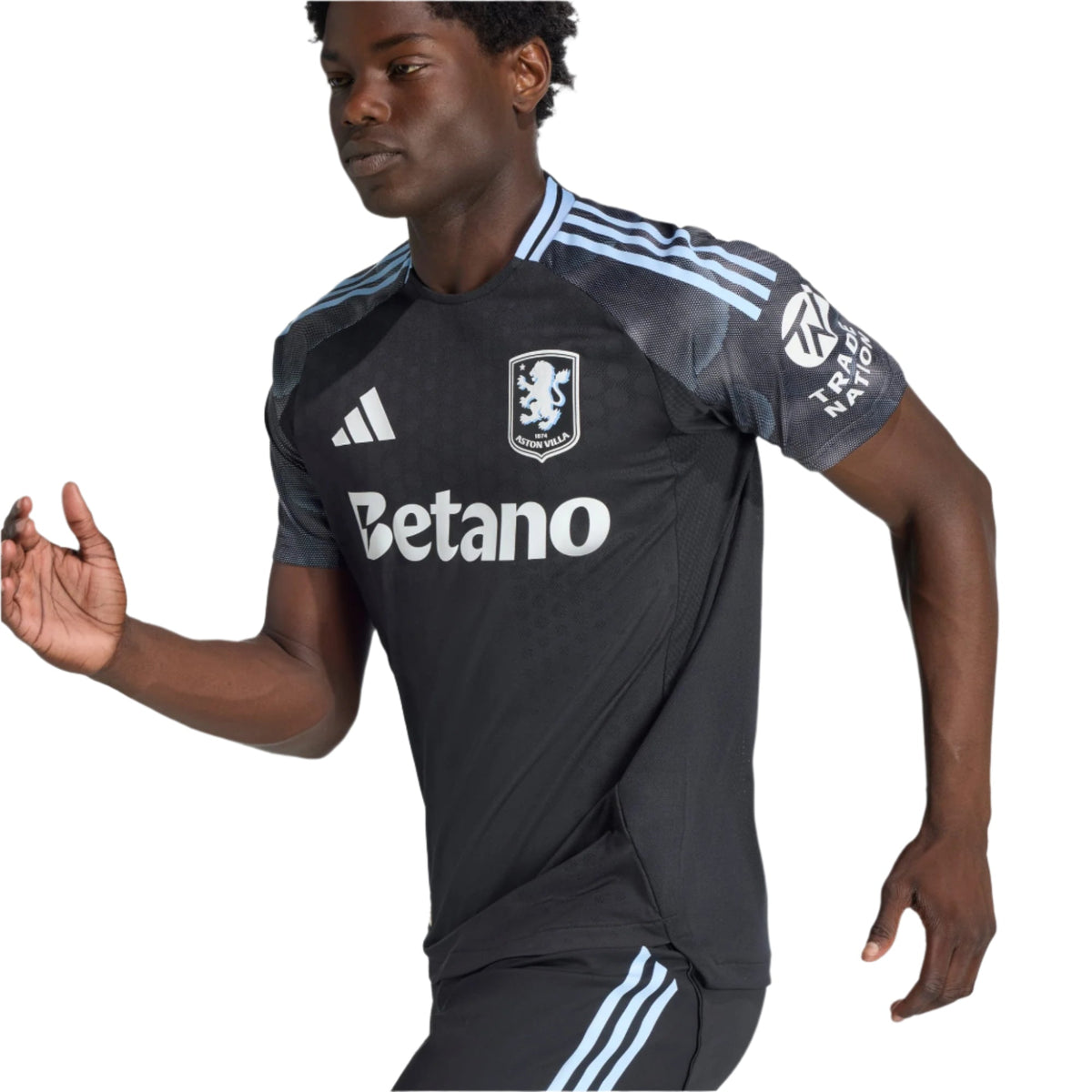 adidas Aston Villa 25/26 Authentic Away Jersey (Black/Global Blue)