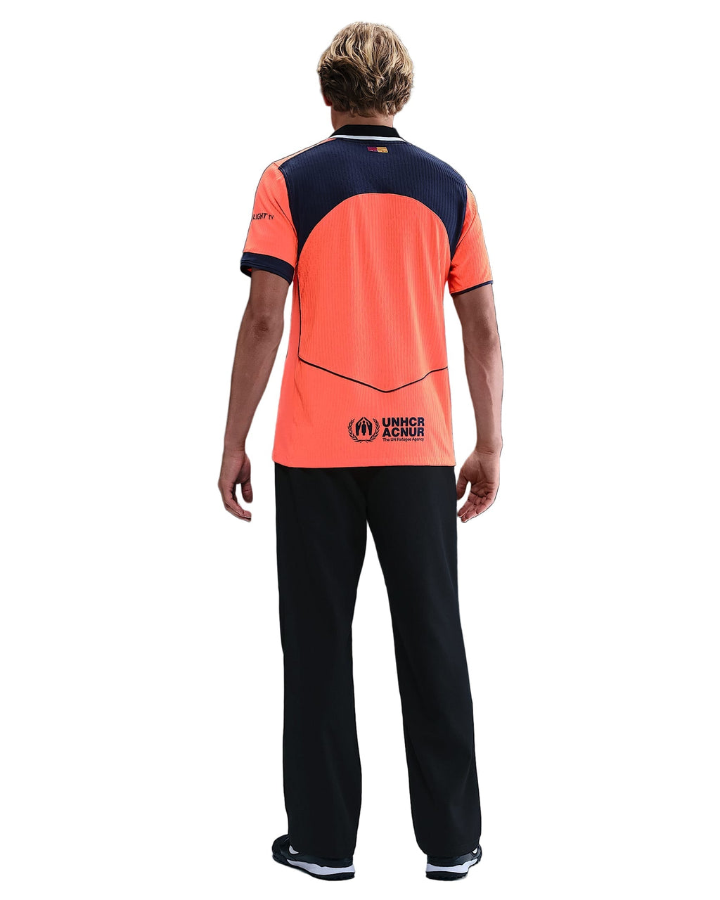 Nike Frenkie De Jong FC Barcelona Third T90 Authentic Jersey 25/26 w/ Champions League Patches (Mango/Navy)