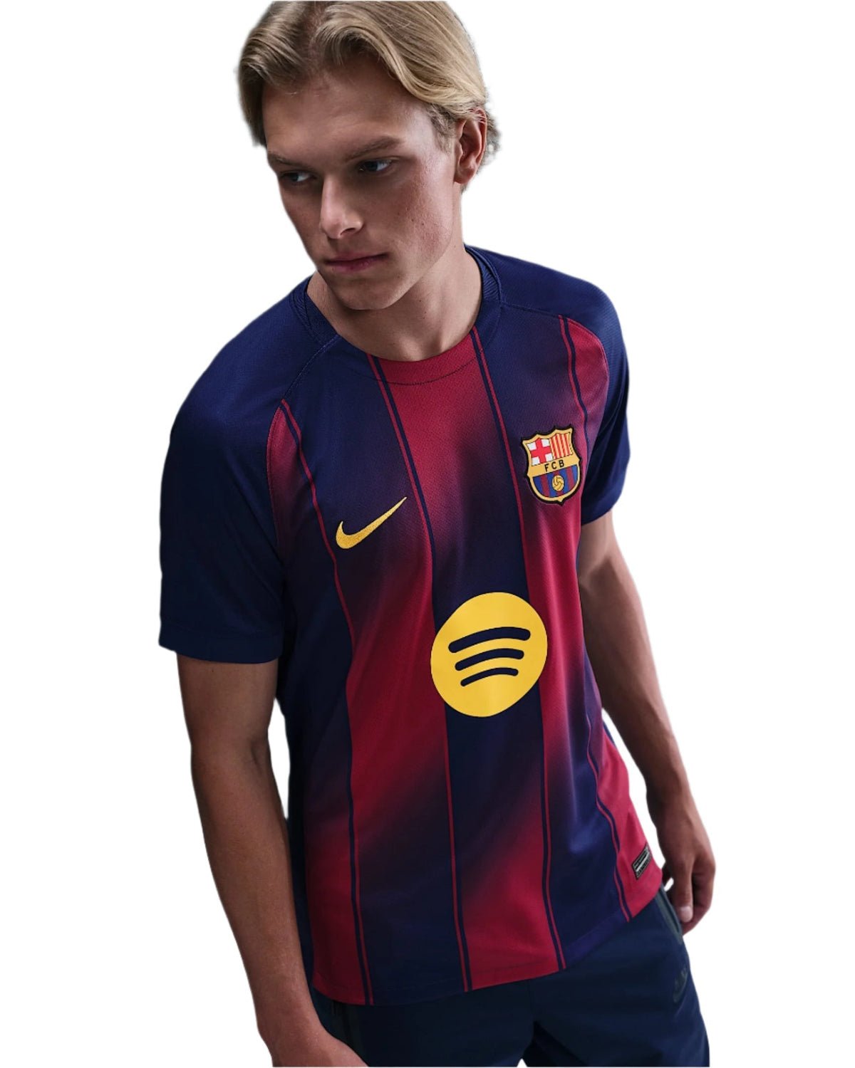 Nike R. Araujo FC Barcelona Home Jersey 25/26 w/ Champions League Patches (Deep Royal Blue/Midwest Gold)