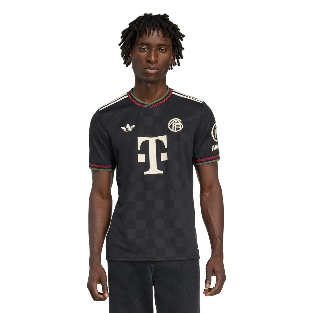 adidas Bayern Munich Jamal Musiala Third Jersey w/ Champions League Patches 25/26 (Black/Olive Green)