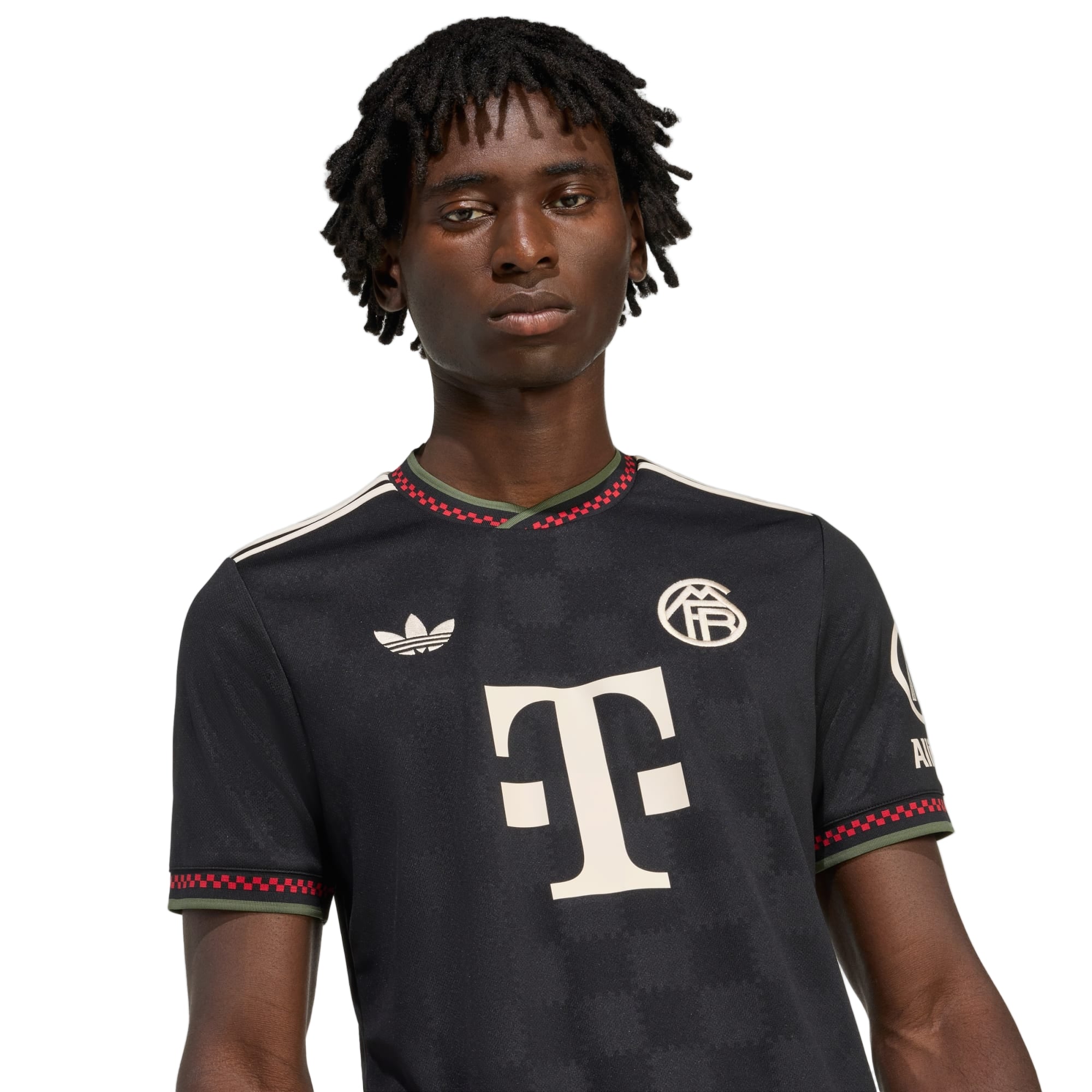 adidas Bayern Munich Third Jersey w/ Champions League Patches 25/26 (Black/Olive Green)