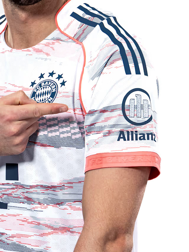 adidas Pavlovic Authentic Away Jersey 25/26 w/ Sponsor + Meister Bundesliga Patch (White/Red]
