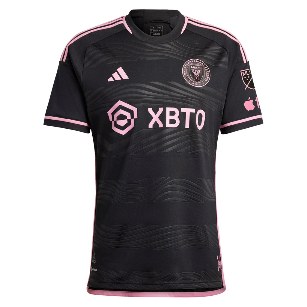 adidas Inter Miami Josef MartÃ­nez Authentic Player Version Away Jersey 23/24 w/ MLS Patches (Black/Pink)