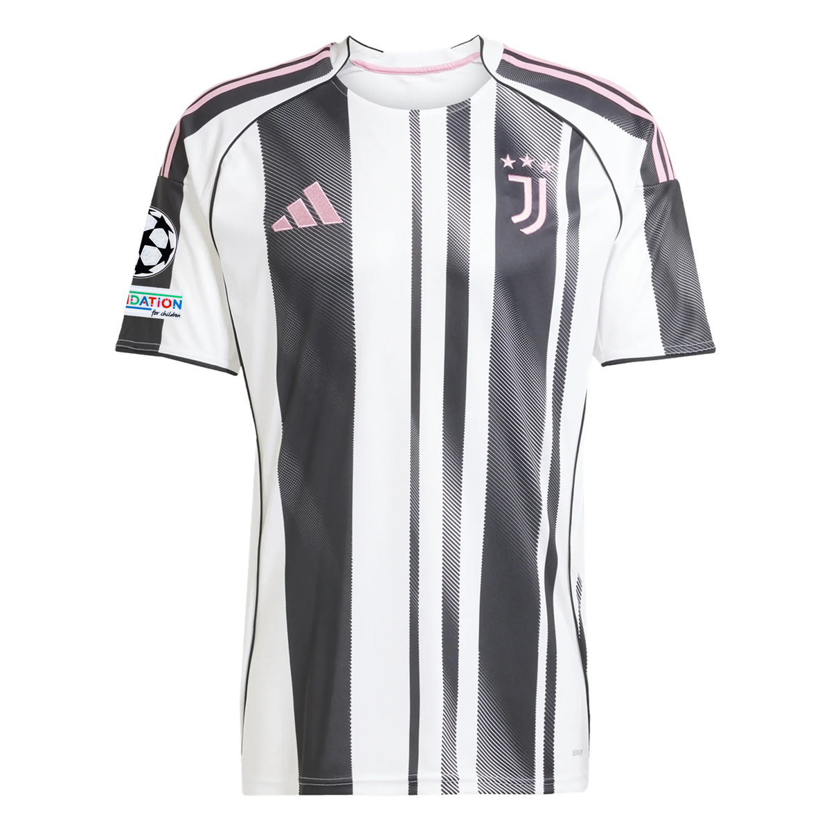 adidas Juventus Gatti Home Jersey w/ Champions League Patches 25/26 (White/Black/Pink)
