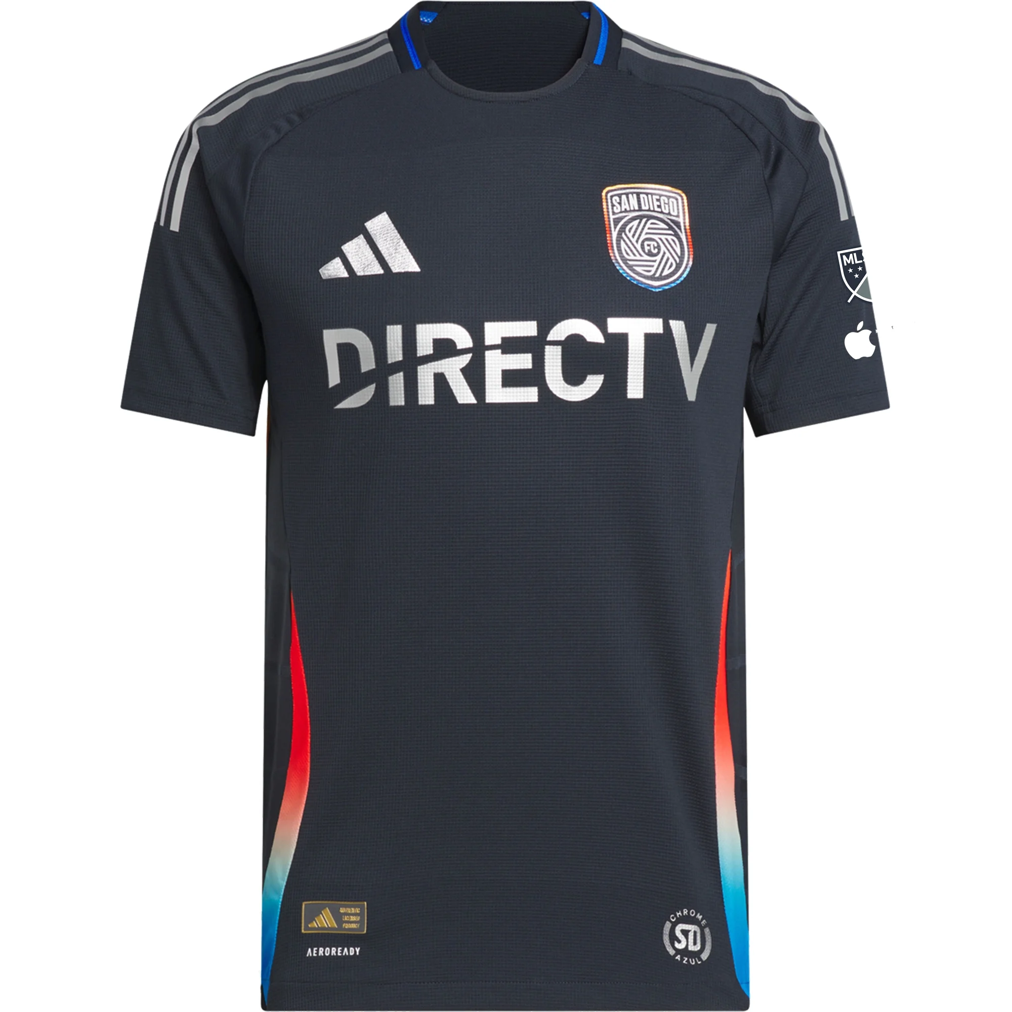 adidas Jeppe Tverskov San Diego FC Authentic Home Jersey w/ MLS + Apple TV Patches 25/26 (Night Navy)