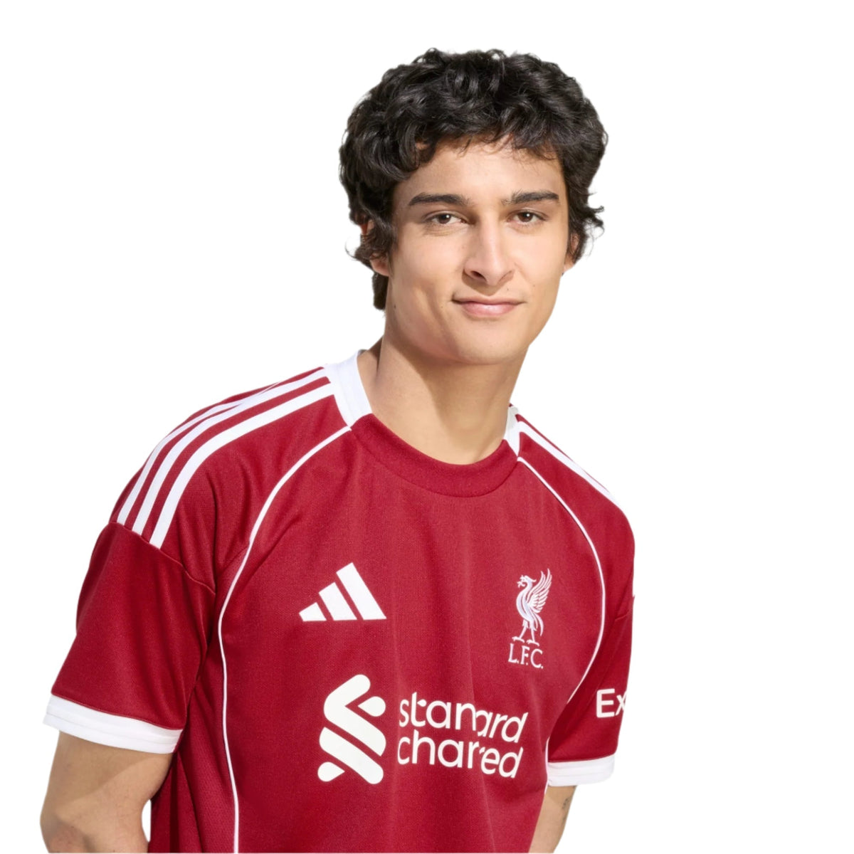 adidas Diogo Jota Men's Liverpool Home Jersey 25/26 w/ NRFR + EPL Champions Patch (Strawberry Red)