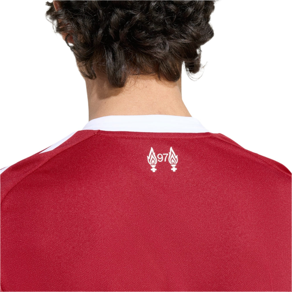adidas Diogo Jota Men's Liverpool Home Jersey 25/26 w/ NRFR + EPL Champions Patch (Strawberry Red)