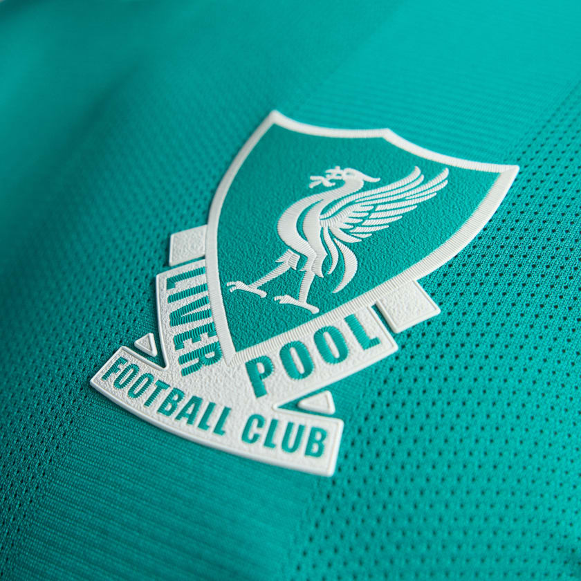 adidas Liverpool FC Authentic YNWA Third Jersey w/ EPL + No Room For Racism Patches 25/26 (Sea Green)