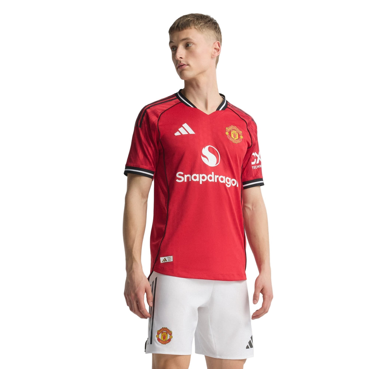adidas Mazraoui Men's Manchester United Authentic Home Jersey 25/26 w/ NRFR + EPL Patch (Red)