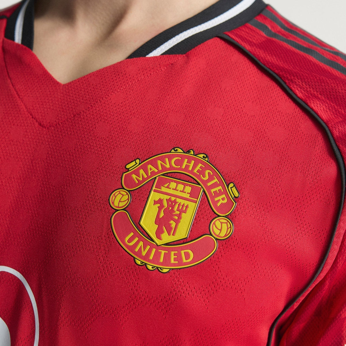 adidas Mazraoui Men's Manchester United Authentic Home Jersey 25/26 w/ NRFR + EPL Patch (Red)