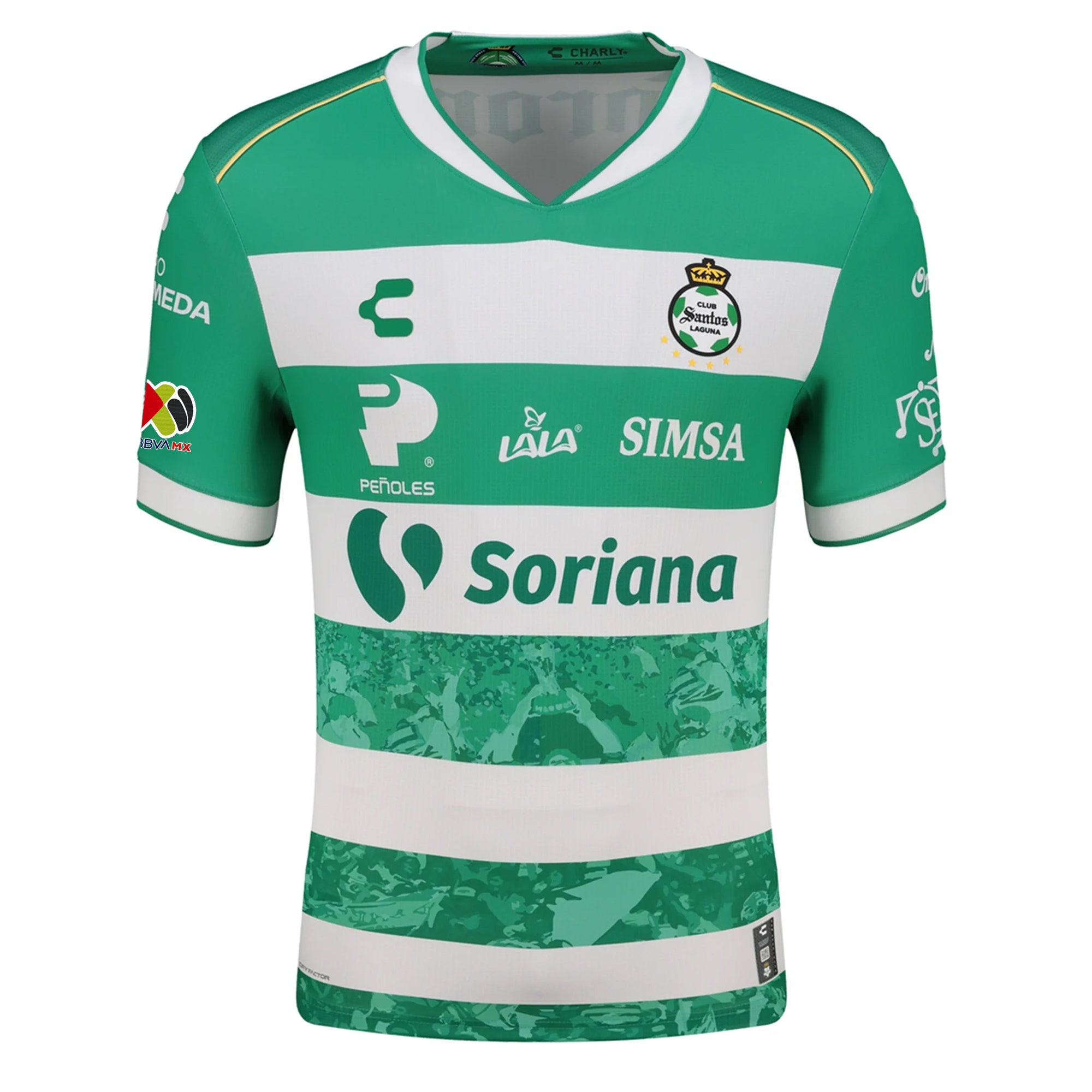 Charly Fran Villalba Men's Santos Laguna Home Jersey 25/26 w/ BBVA MX Patches (Green/White)