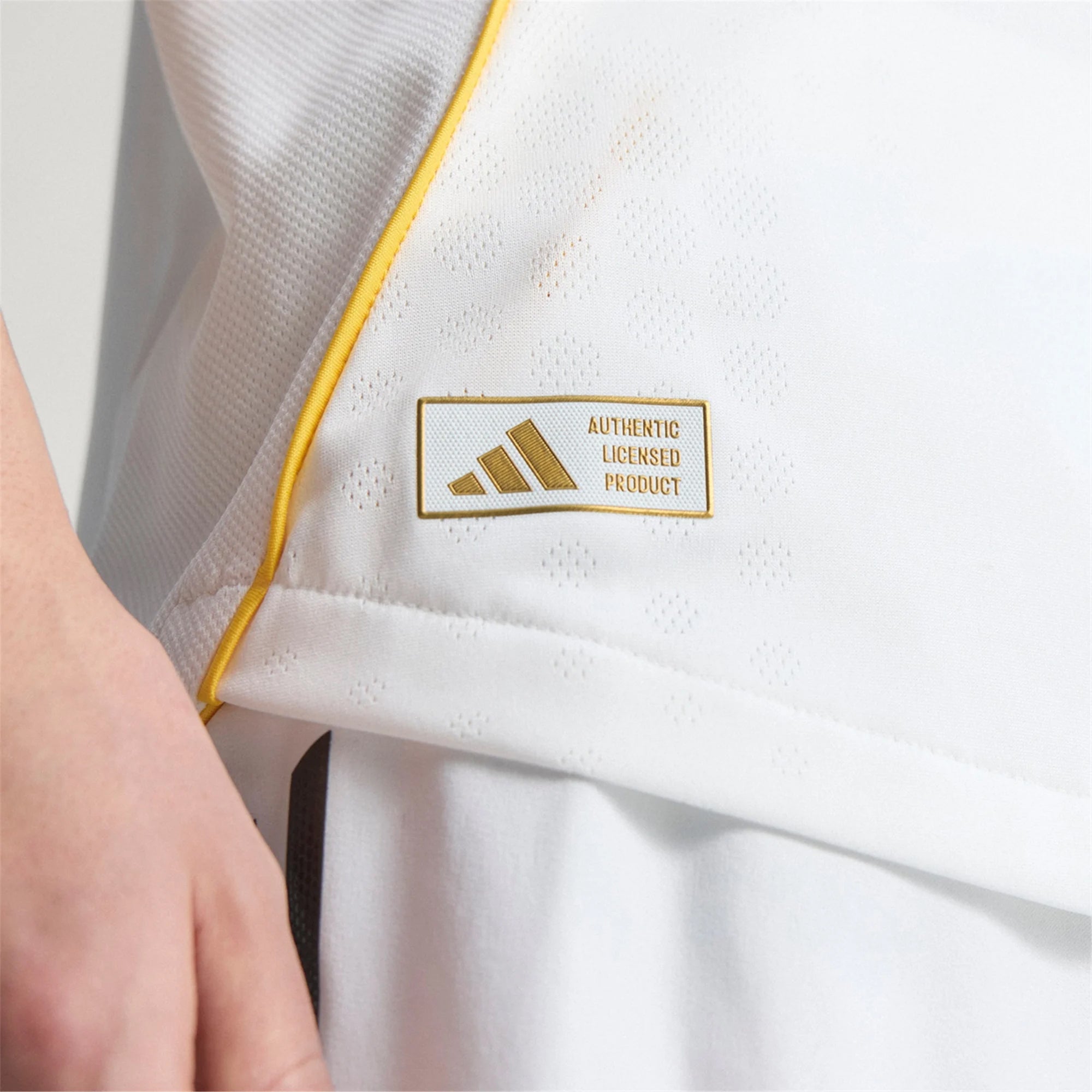 adidas Kylian Mbappe Real Madrid Authentic Home Jersey 25/26 w/ Champions League Patches (White)