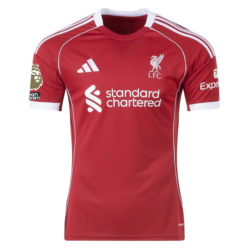 adidas Diogo Jota Men's Liverpool Home Jersey 25/26 w/ NRFR + EPL Champions Patch (Strawberry Red)