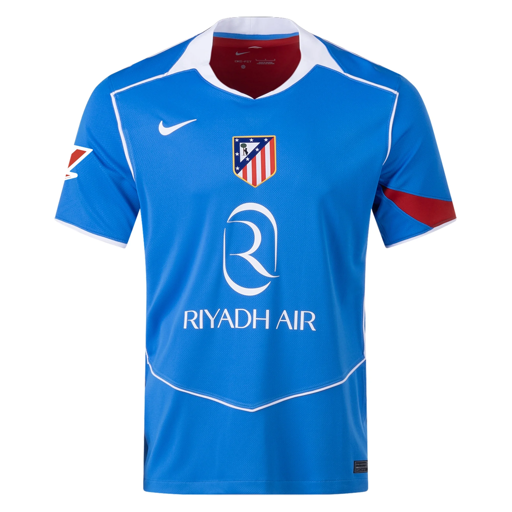 Nike Men's Atletico Madrid Koke T90 Third Jersey La Liga Patch 25/26 (Photo Blue/Sport Red)