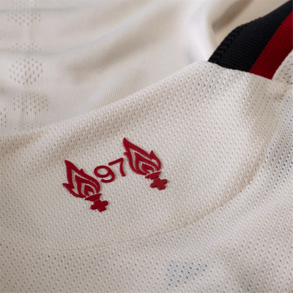 adidas Men's Liverpool Authentic Cody Gakpo Away Jersey w/ Champions League Patches 25/26 (Wonder White)