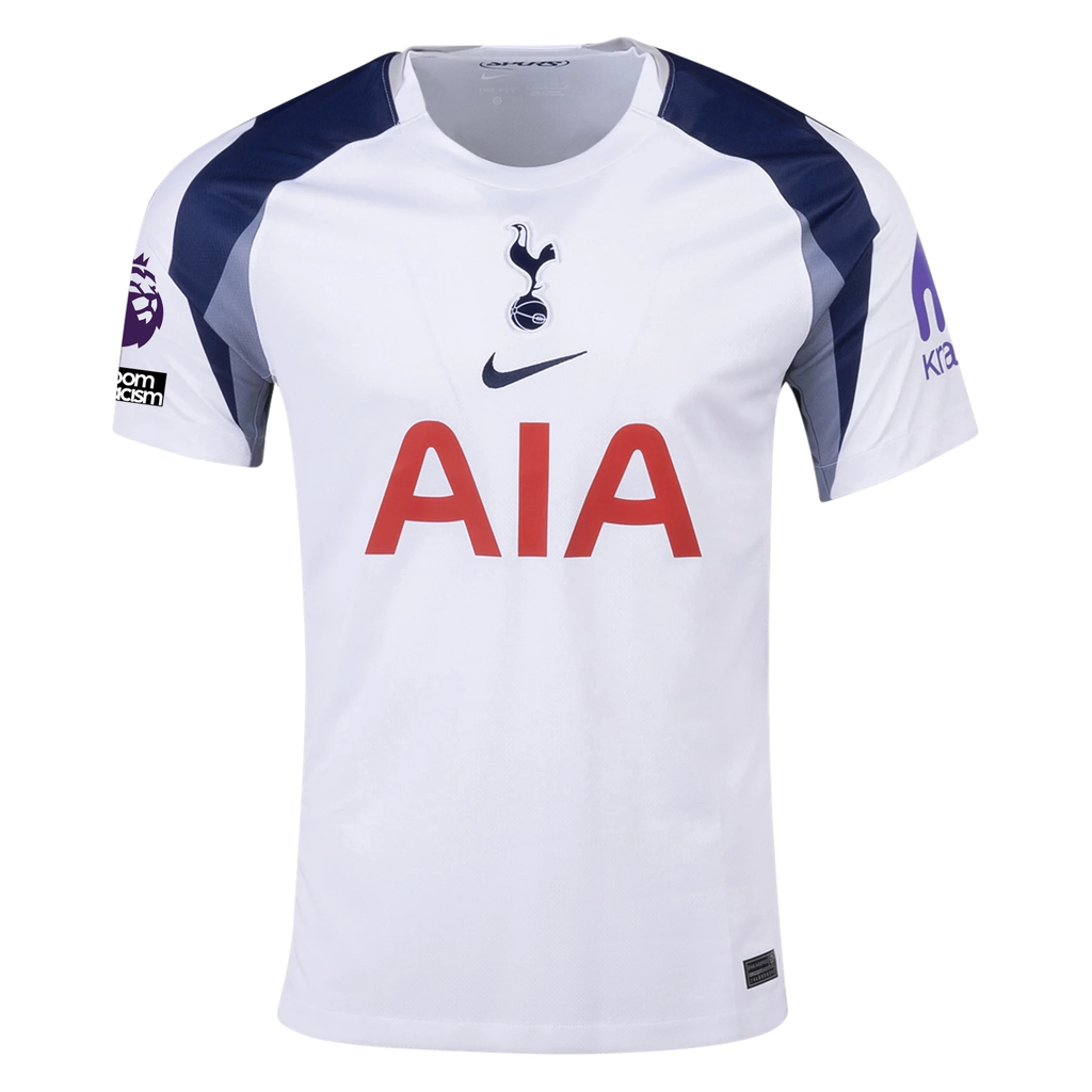 Nike Kudus Tottenham Hotspurs Home Jersey w/ EPL + No Room For Racism Patch 25/26 (White/Iron/Binary Blue)