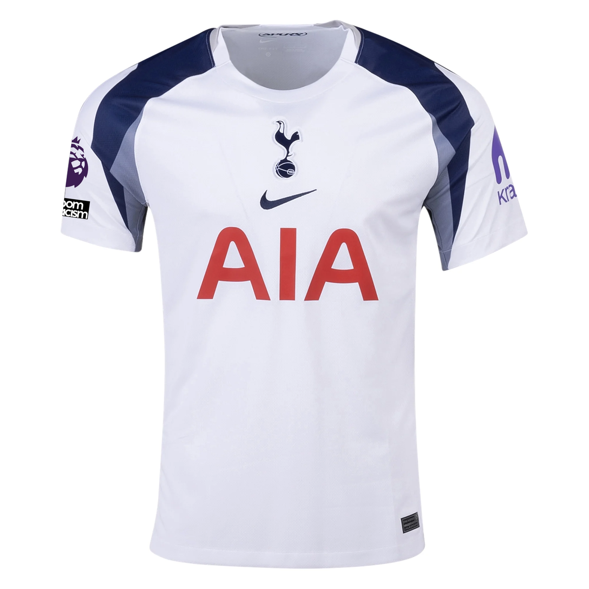 Nike Kudus Tottenham Hotspurs Home Jersey w/ EPL + No Room For Racism Patch 25/26 (White/Iron/Binary Blue)