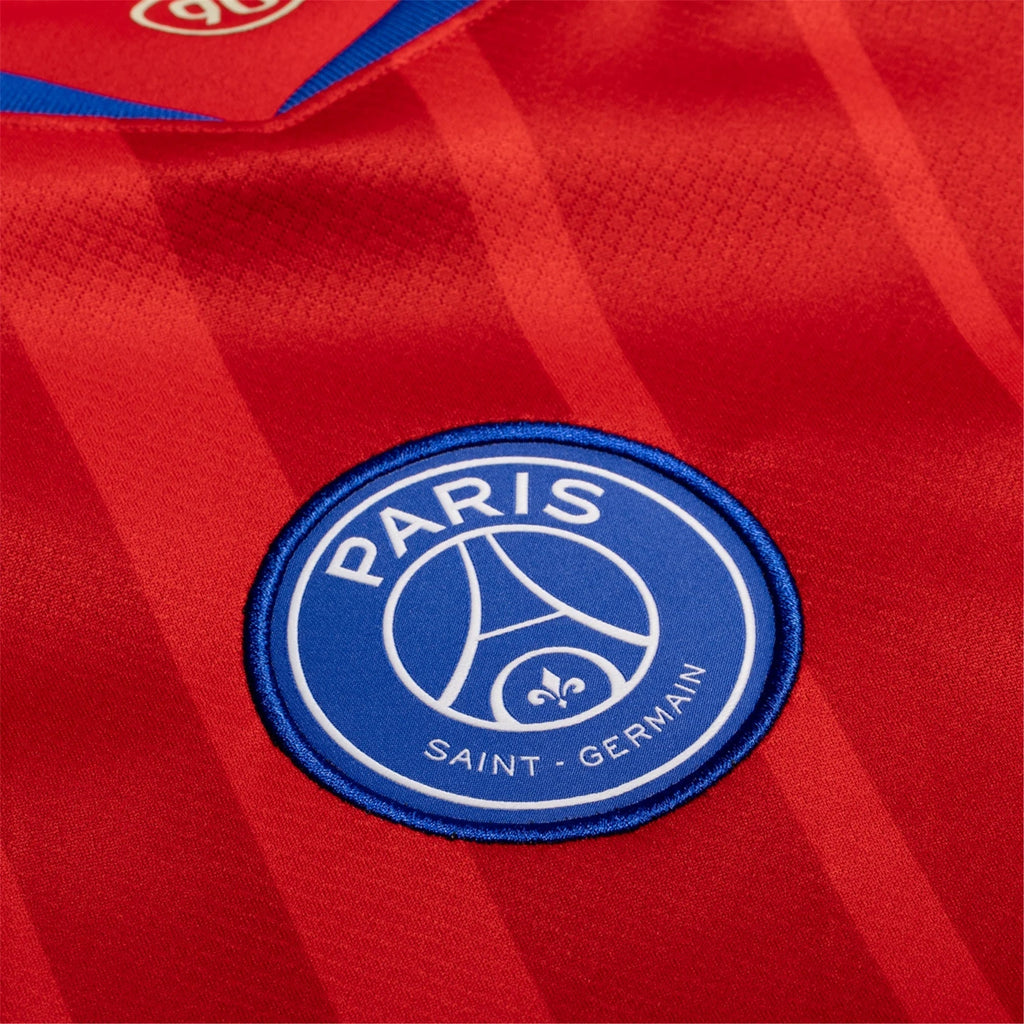 Nike Men's Paris Saint-Germain Authentic Vitinha Third Jersey w/ Champions League Patches 25/26 (Sport Red/Hyper Royal)