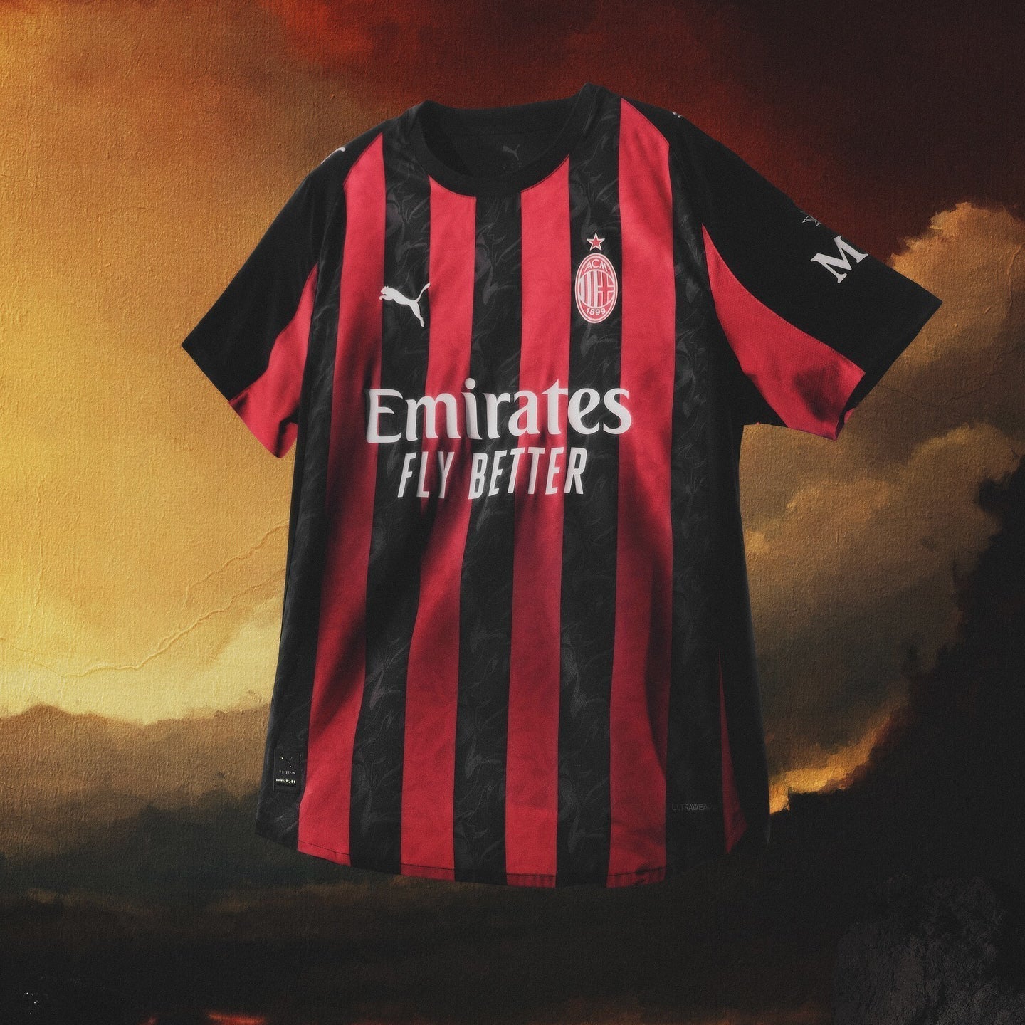Puma Bondo Men's AC Milan Authentic Home Jersey 25/26 w/ Seria A Patch (Red/Black)