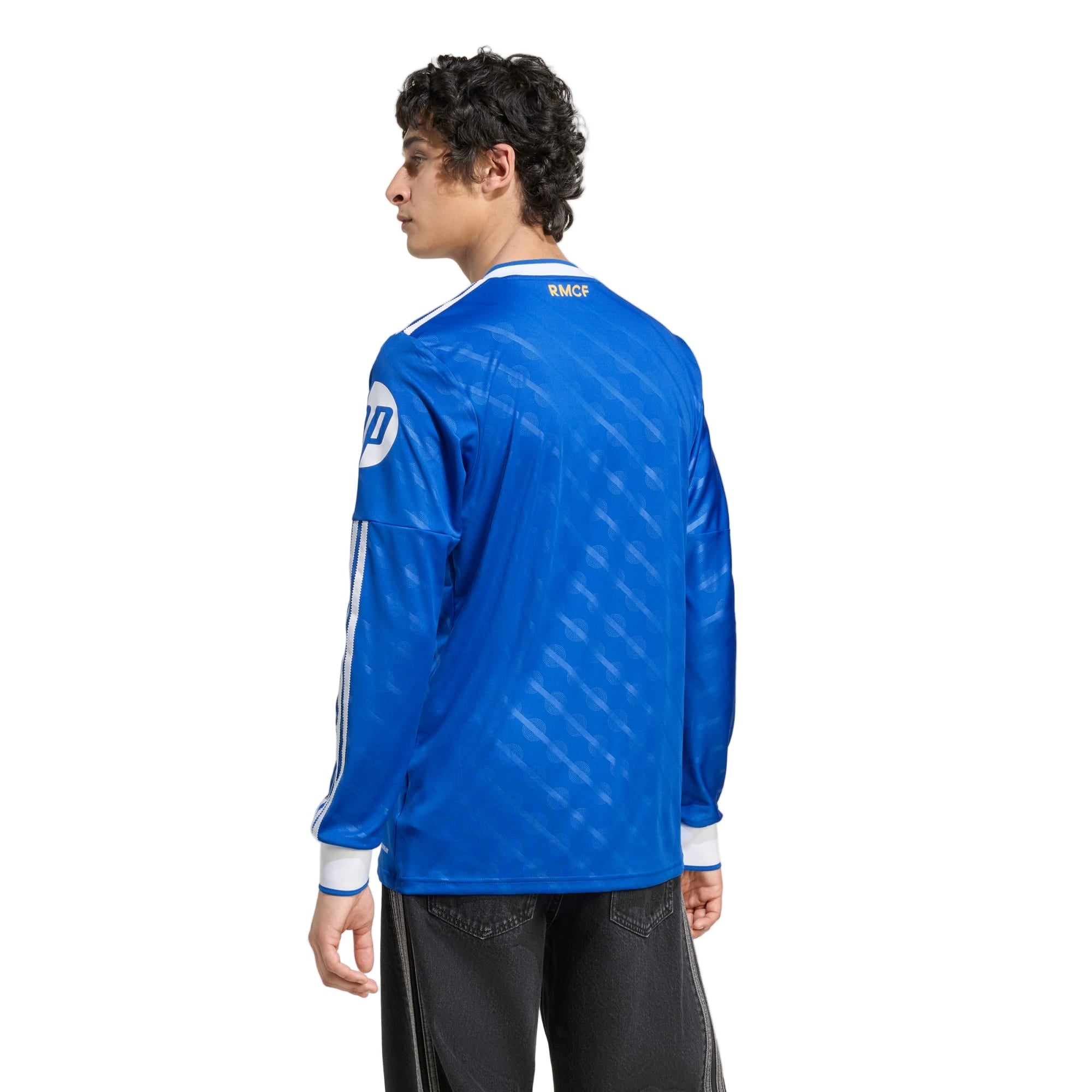 adidas Men's Real Madrid Long Sleeve Third Jersey w/ Champions League Patches 25/26 (Blue/White)