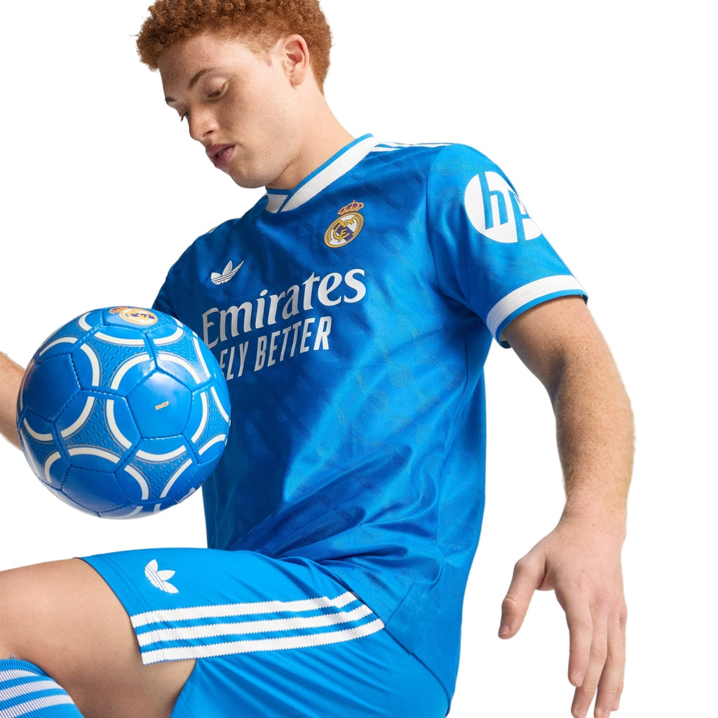 adidas Men's Carvajal Real Madrid 25/26 Authentic Third Jersey w/ Champions League Patches (Blue)