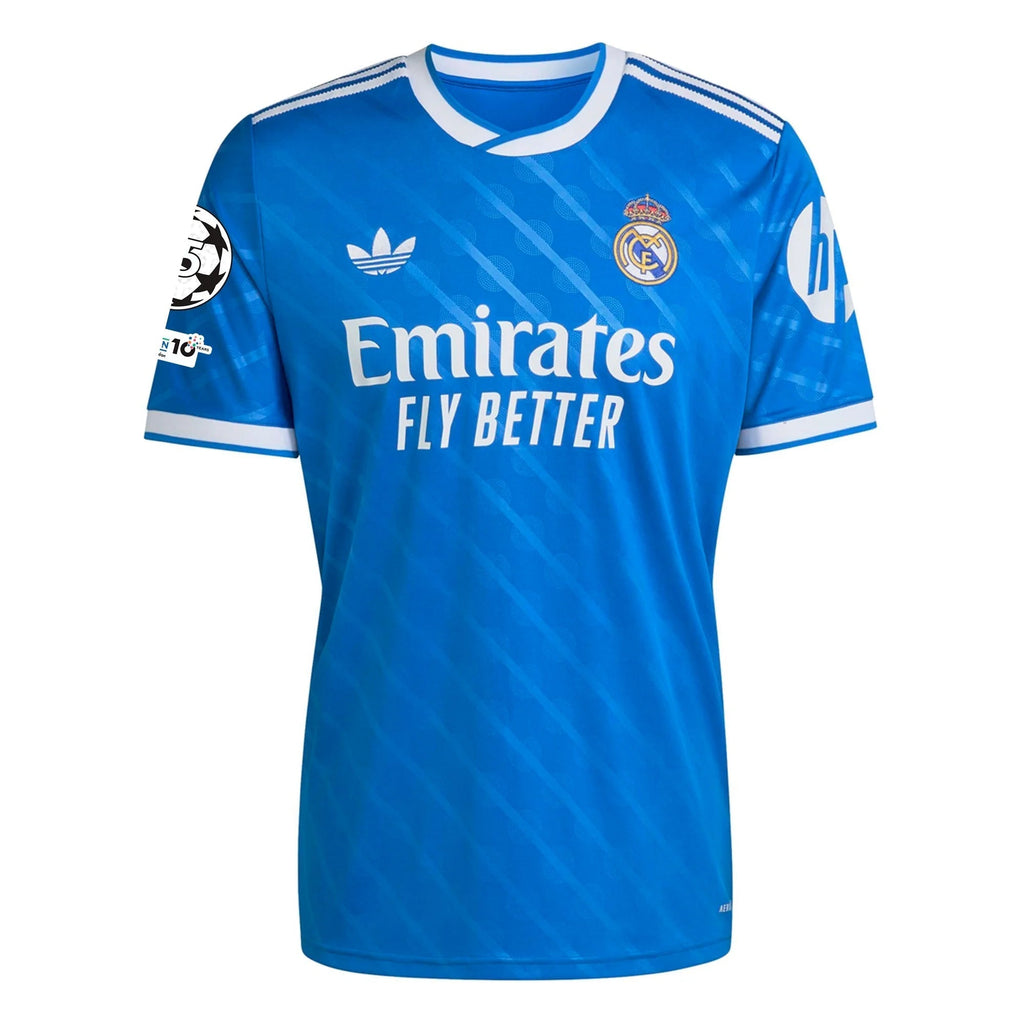 adidas Rodrygo Men's Real Madrid Third Jersey 25/26 w/ Champions League Patches (Blue/White)
