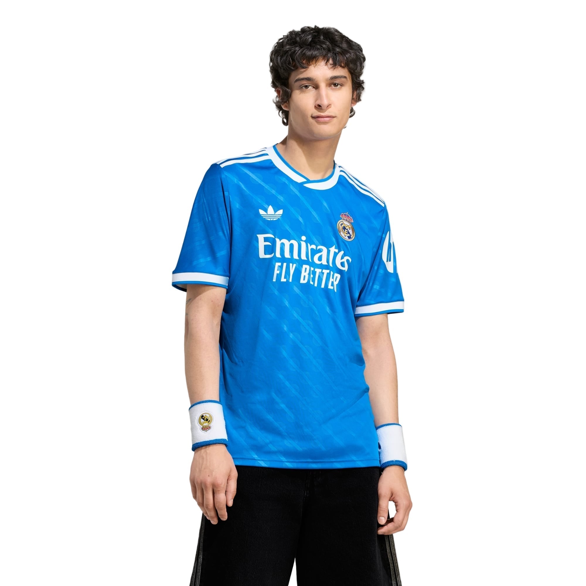 adidas Fran Garcia Men's Real Madrid Third Jersey 25/26 w/ Champions League Patches (Blue/White)