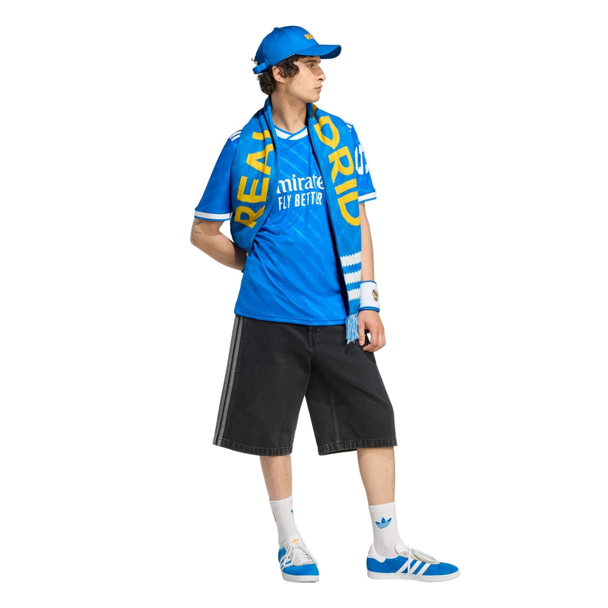 adidas Fran Garcia Men's Real Madrid Third Jersey 25/26 w/ Champions League Patches (Blue/White)