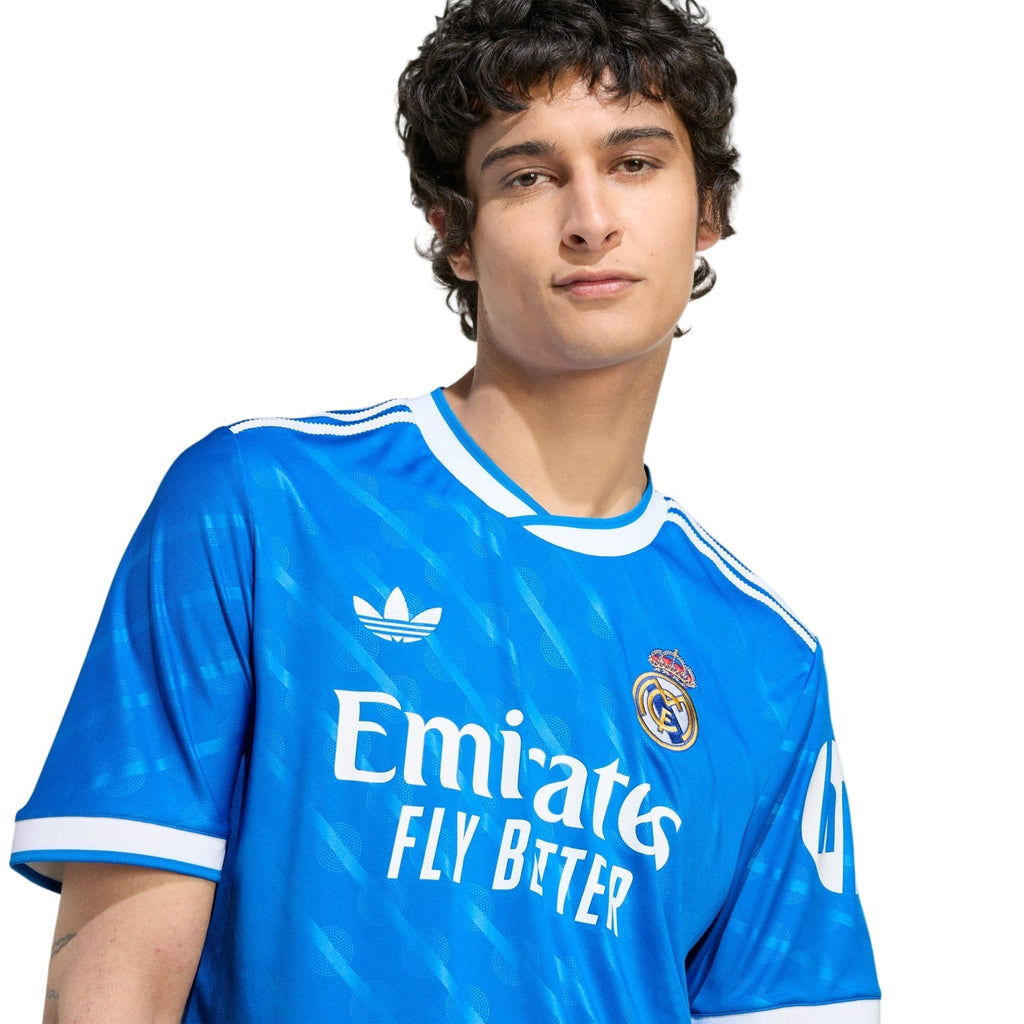 adidas Fran Garcia Men's Real Madrid Third Jersey 25/26 w/ Champions League Patches (Blue/White)