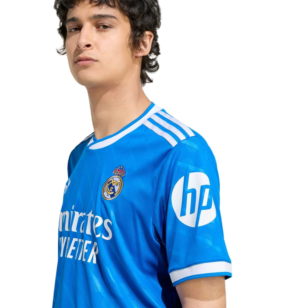 adidas Fran Garcia Men's Real Madrid Third Jersey 25/26 w/ Champions League Patches (Blue/White)