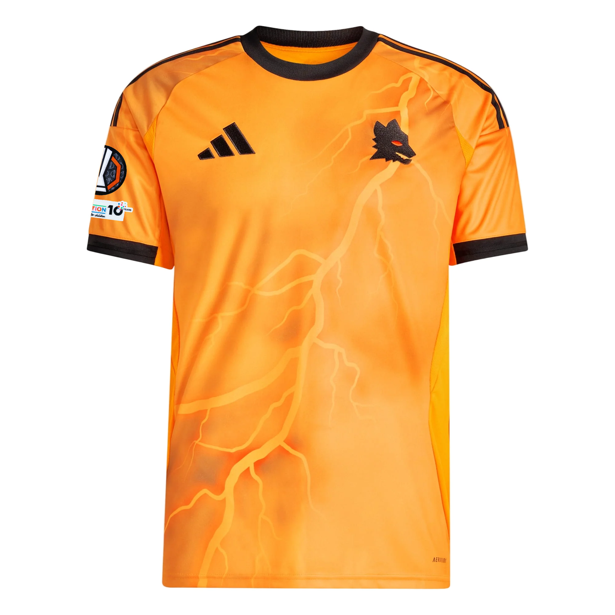 adidas Roma AngeliÃ±o Away Jersey w/ Europa League Patches 25/26 (Orange/Black)