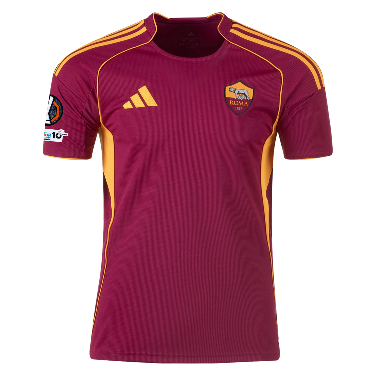 adidas Men's Roma Mario Hermoso Home Jersey w/ Europa League Patches 25/26 (Burgundy)