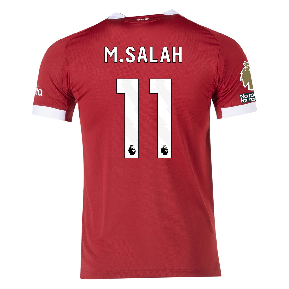 adidas Men's Liverpool FC Authentic Mohamed Salah Home Jersey 25/26 w/ EPL + NRFR Patches (Strawberry Red)