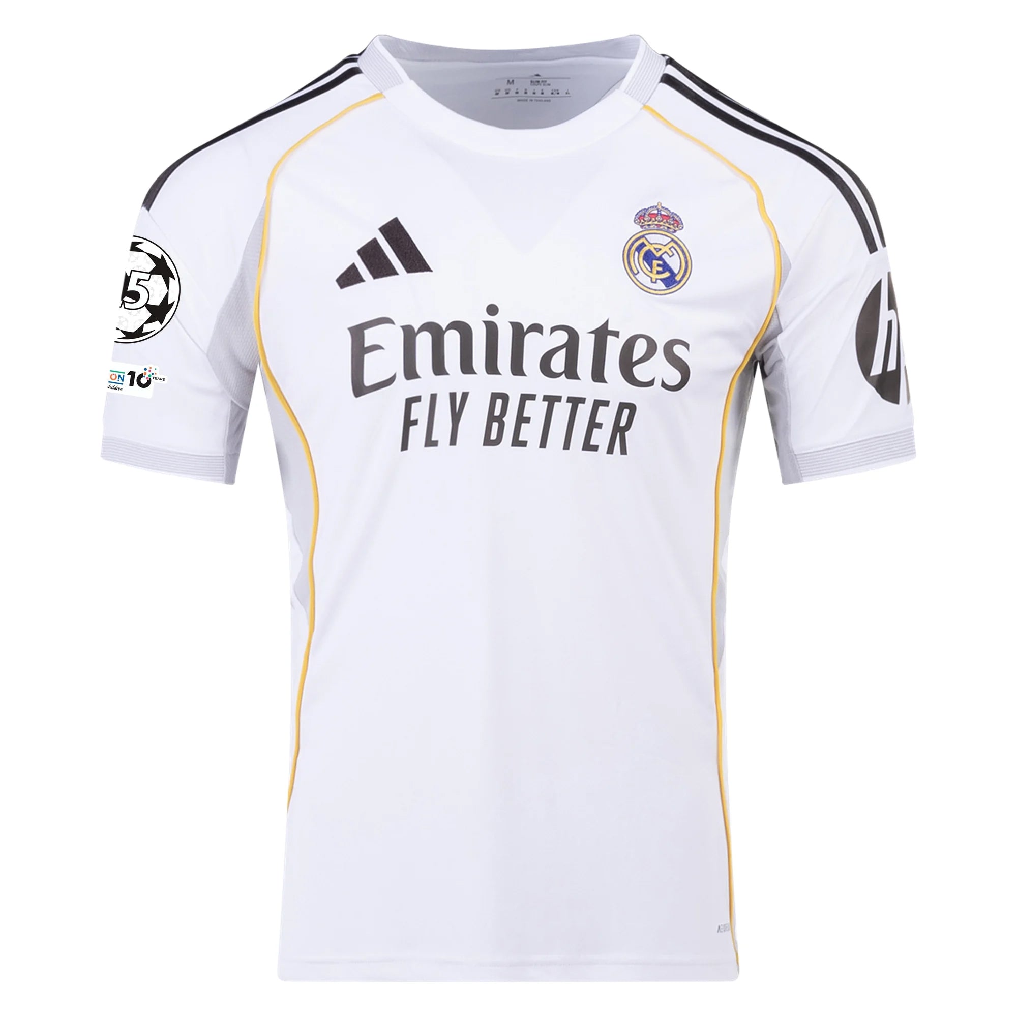 adidas Eduardo Camavinga Real Madrid 25/26 Home Jersey w/ Champions League Patches (White)