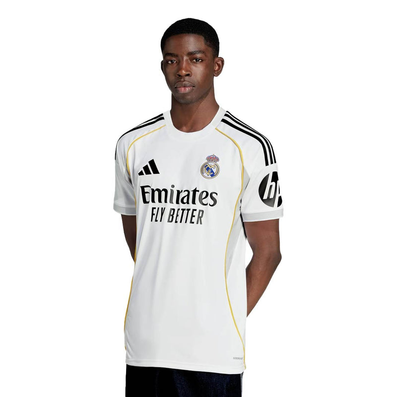 adidas Dean Huijsen Real Madrid 25/26 Home Jersey w/ Champions League Patches (White)