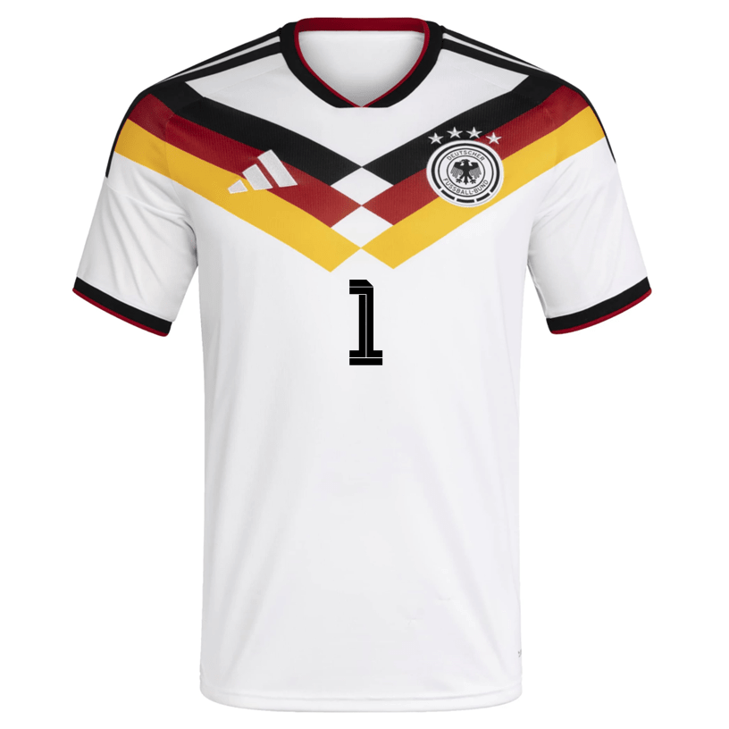 adidas Men's Baumann Germany Home World Cup Jersey 2026 (White/Black)
