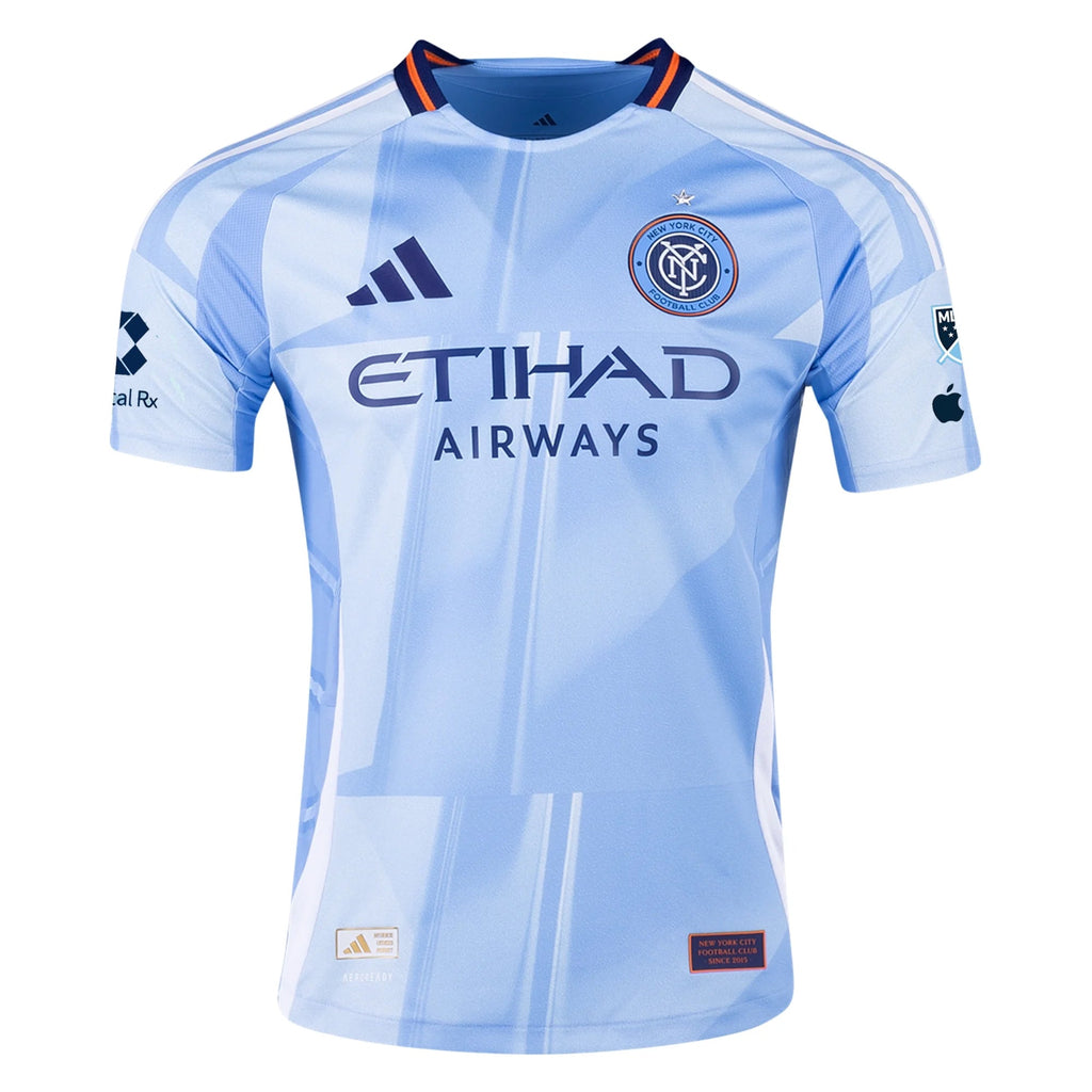adidas Thiago Martins New York City FC Authentic Home Jersey 25/26 w/ MLS Patches (Bahia Light Blue)