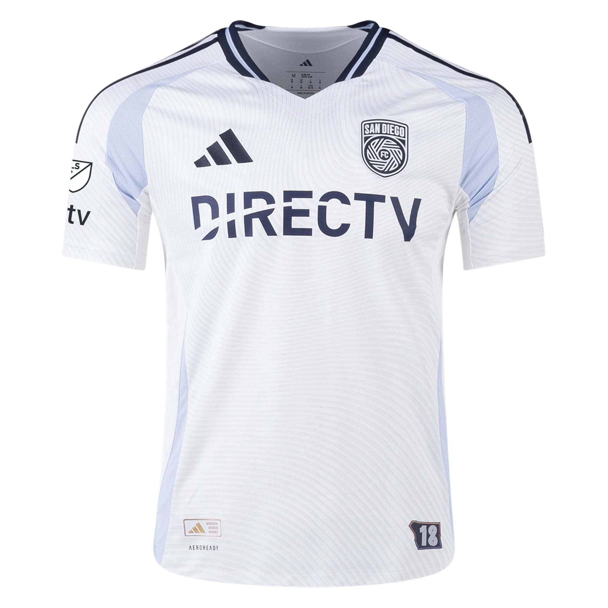 adidas San Diego FC Authentic Paddy McNair Away Jersey 25/26 w/ MLS & Apple Patch (White)