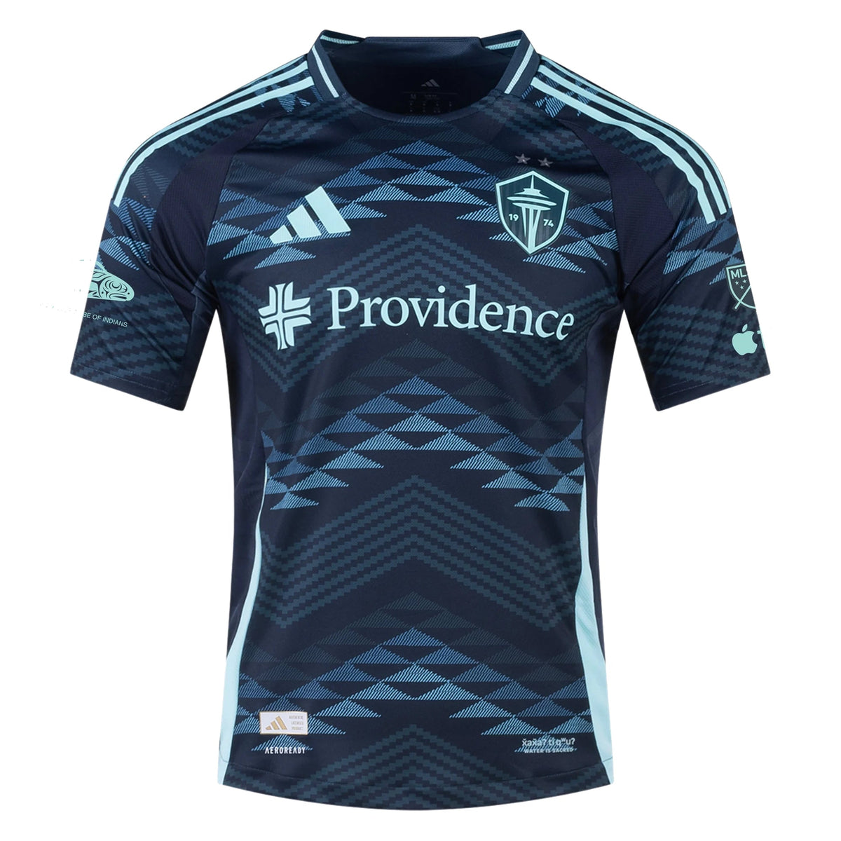 adidas Pedro De La Vega Seattle Sounders Authentic Away Jersey 25/26 w/ MLS Patches & Sponsor (Aura Ink)